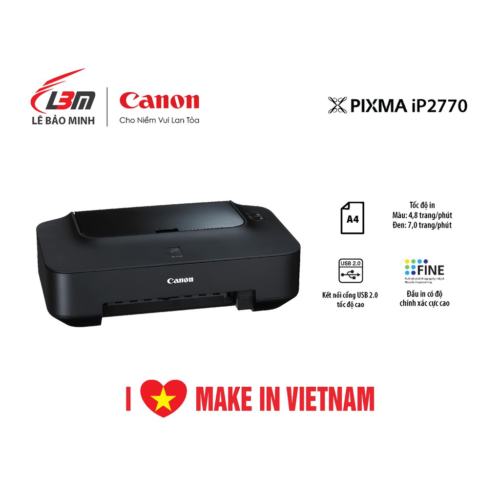 Máy in phun Canon đơn năng A4 Pixma IP2770 - chính hãng