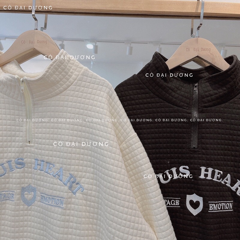 áo xốp cổ bẻ louis heart | BigBuy360 - bigbuy360.vn