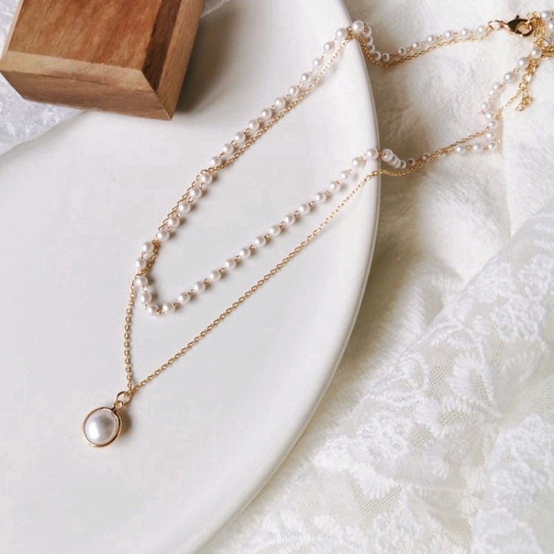 Vòng cổ full ngọc trai 2 lớp