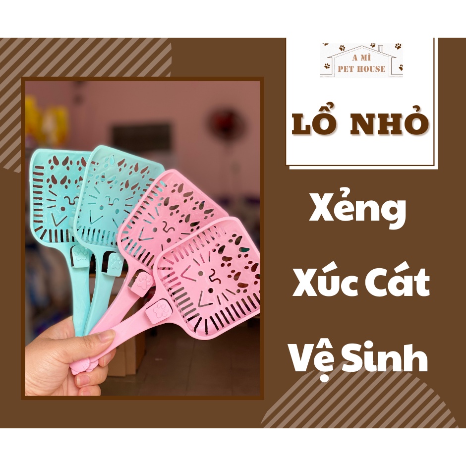 Xẻng xúc cát vệ sinh mèo - Xẻng xúc cát lỗ nhỏ hình mặt mèo ngộ nghĩnh