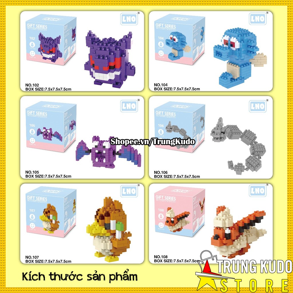 Đồ chơi xếp hình Lego Poke nhiều nhân vật thích hợp làm quà làm mô hình trang trí