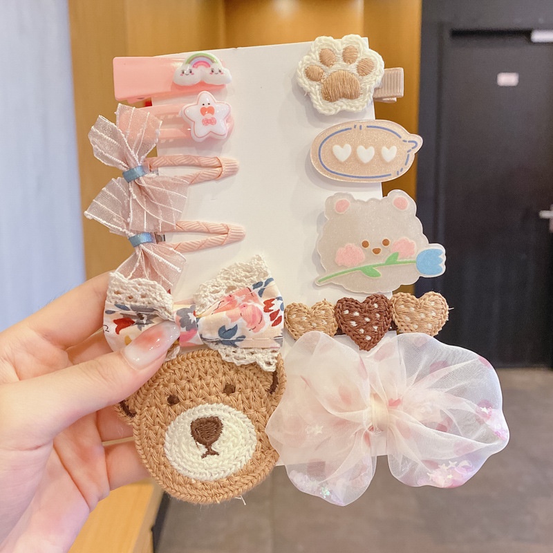 8/9/10 Kẹp Tóc Vải Lông Phong Cách Hàn Quốc Dễ Thương