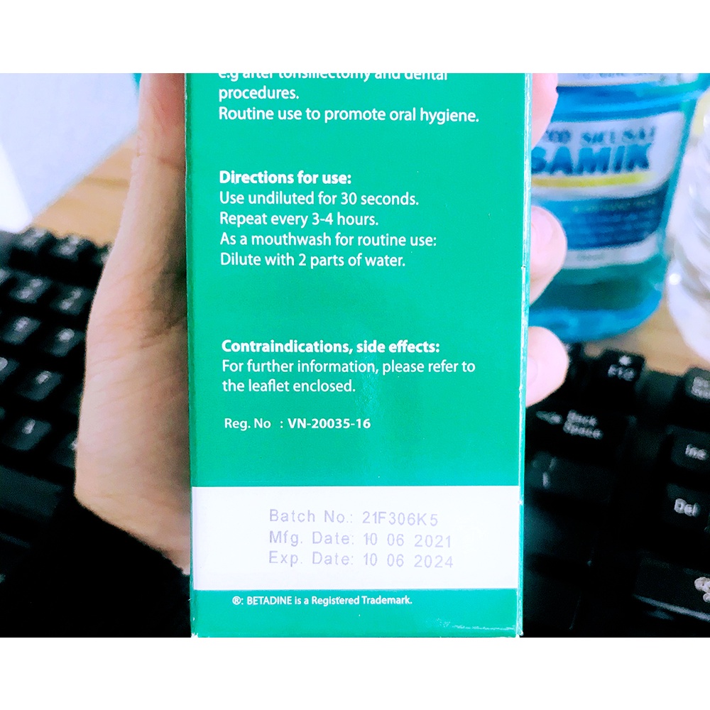 Nước súc miệng BETADINE nhập khẩu Châu Âu