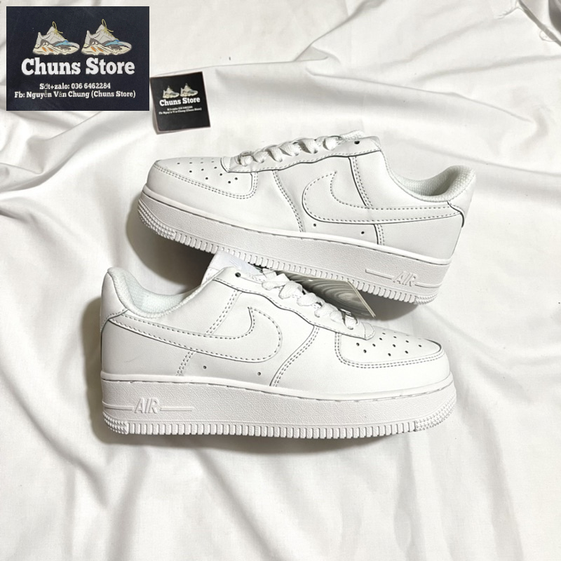 Giày AF1 trắng full classic cao cấp, giày Air force 1 trắng thể thao full box bảo vệ