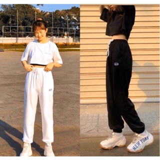 Quần Jogger Thêu Spun Trắng, Đen, Xám Quần Thể Thao