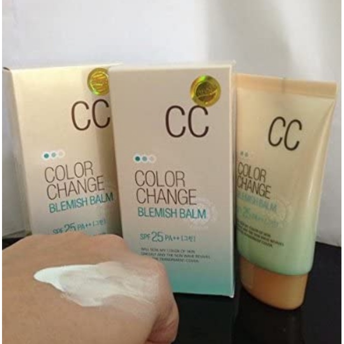 Kem CC thảo dược đa năng che khuyết điểm và hiệu chỉnh màu da Và chống tia UV Welcos color change blemish balm 50ml