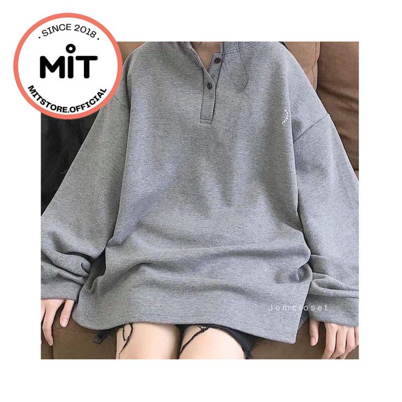 Áo nỉ cổ đức màu xám vải chân cua mịn màng | BigBuy360 - bigbuy360.vn