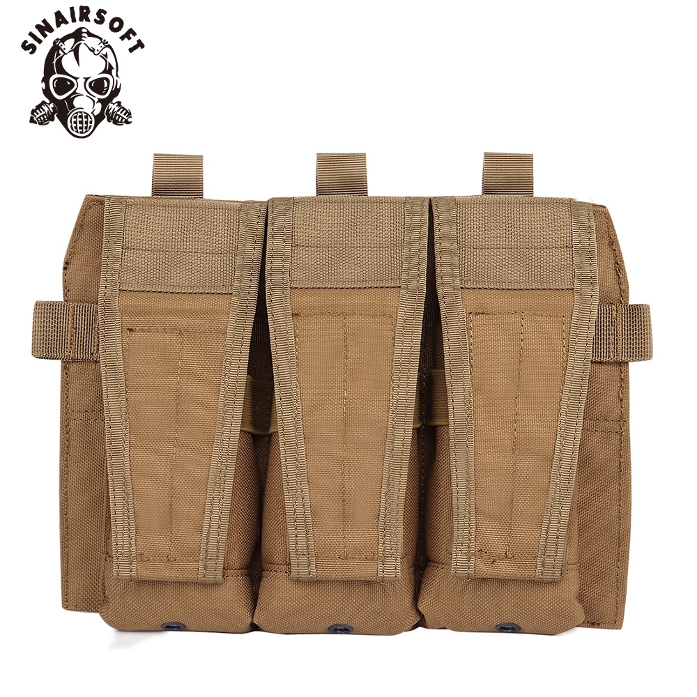 SINAIRSOFT Ngoài Trời Có Thể Tháo Rời 1000D Nylon MOLLE Ba Tạp Chí Túi AVS JPC 2.0 Chiến Thuật Vest 