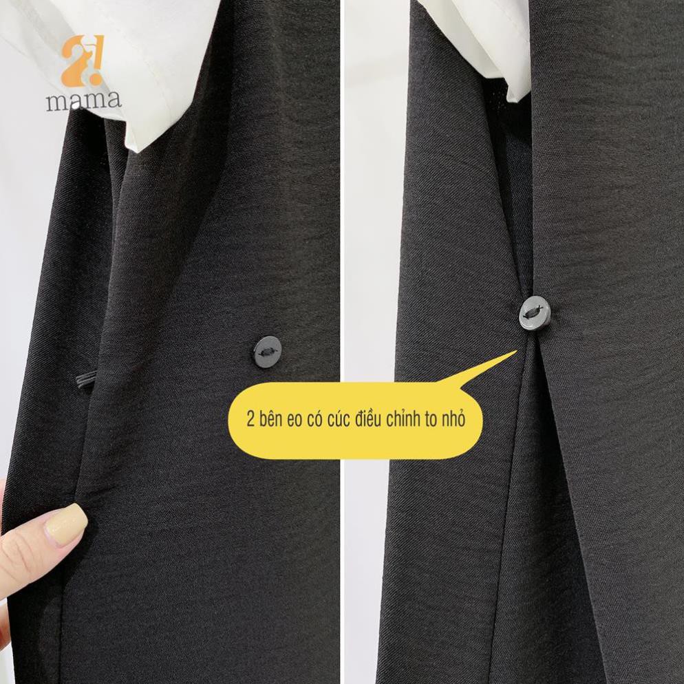 [BÁN SỈ] Đầm váy bầu công sở 2MAMA dáng suông thiết kế sơ mi pha màu đen trắng V44 Đẹp ! *