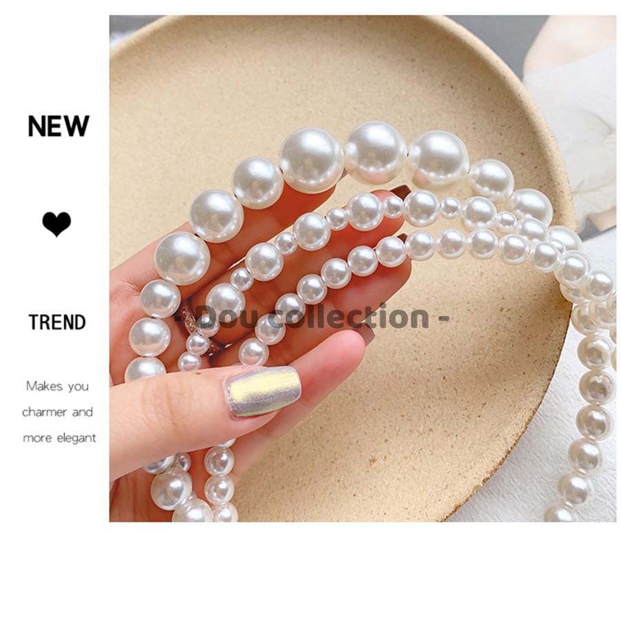 [Nowship2h] Mấn Cài tóc, Bờm tóc nữ đẹp chuỗi hạt ngọc trai nhân tạo dễ thương phong cách Hàn Quốc - Mã CT008