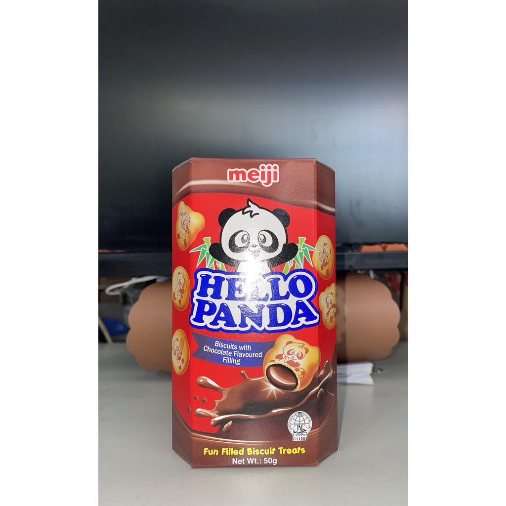 Bánh Gấu Hello Panda Nhân Kem Sôcôla Chocolate Meiji (Hộp 50g-đỏ)