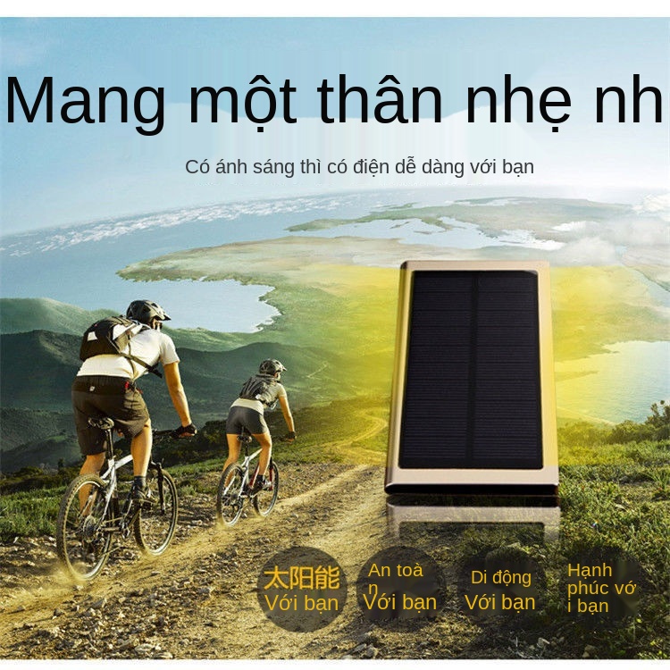 Ngân hàng năng lượng mặt trời ngoài trời 10000mAh sạc nhanh siêu mỏng di động 5000mAh điện thoại di động Ngân hàng điện