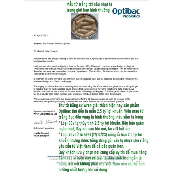 Men vi sinh Optibac tím Probiotics For Women Anh quốc (30v + 90v) cho phụ nữ phòng ngừa và làm dịu viêm nhiễm vùng kín