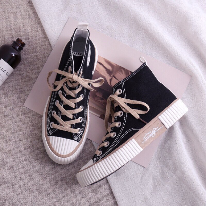 [Mã WAMT2405 giảm 10K đơn 0K] Giày nữ cao cổ ngôi sao đế phối chữ kí chất vải mềm nữ tính ( lưu ý đây cao cổ ) | BigBuy360 - bigbuy360.vn