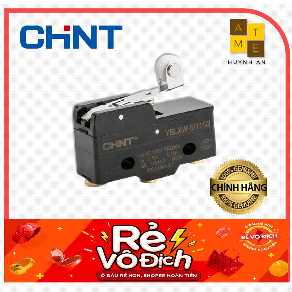 Công tắc hành trình nhỏ gắn tủ điện YBLX-ME/8104, Hãng Chint (Hàng Xuất Khẩu EU)