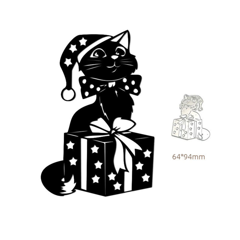 Khuôn Cắt Giấy Kim Loại Hình Mèo Đáng Yêu