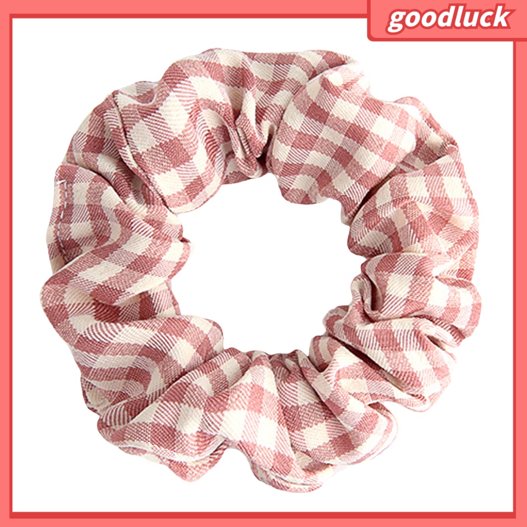Dây buộc tóc co giãn họa tiết sọc caro phong cách Hàn Quốc xinh xắn cho nữ