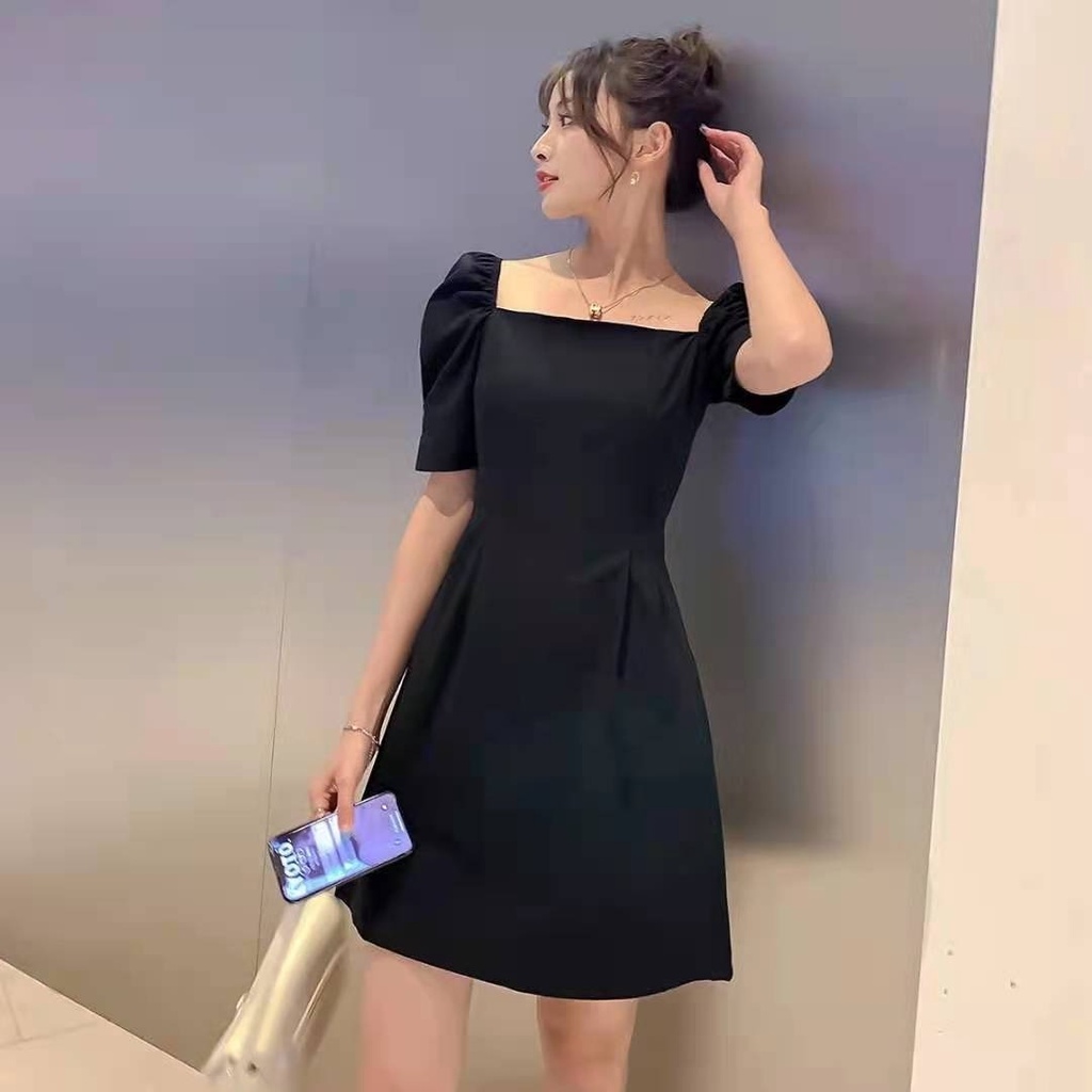 Đầm Mùa Hè Hàn Quốc Tay Phồng Hở Vai Mới Cho Nữ
