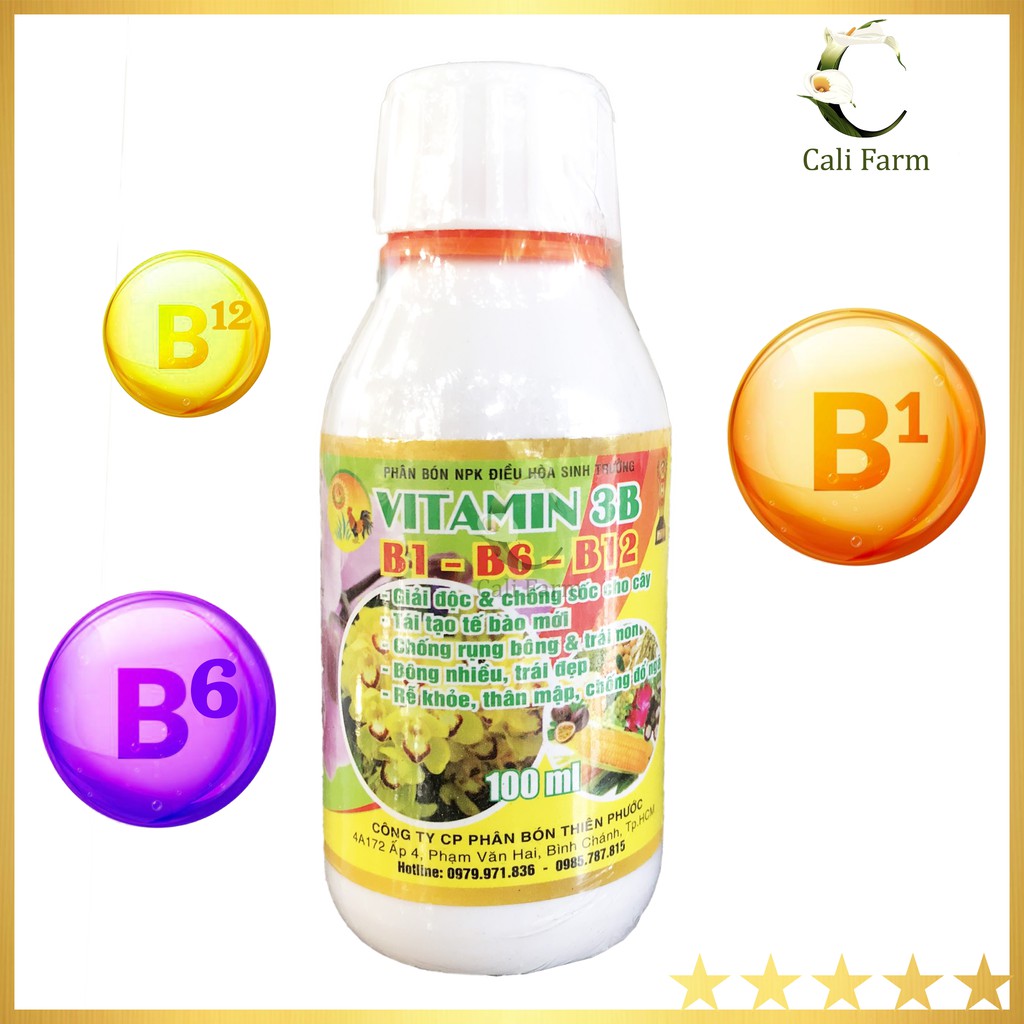 Phân Bón VITAMIN 3B chứa 3 loại vitamin B1-B6-B12 rất tốt cho Lan, Hoa Kiểng 100ml