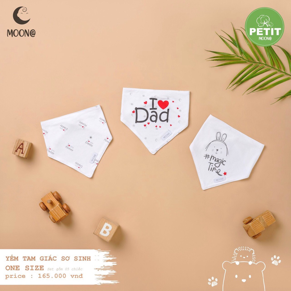 [MOON] Set 5 Yếm Moon chất Petit mềm mát Cho Bé