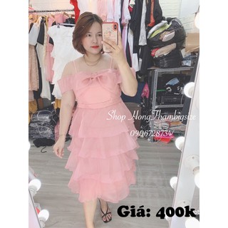 BigSize Đầm công chúa rớt vai nơ