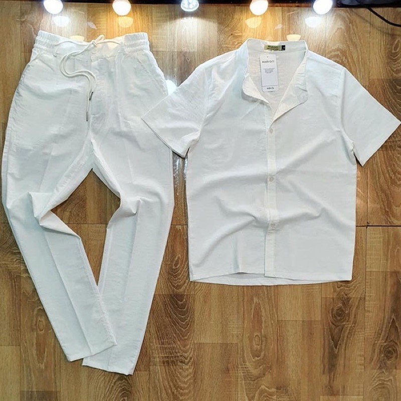 Bộ đũi áo cộc quần dài nam . Đồ bộ đũi thời trang cổ tàu