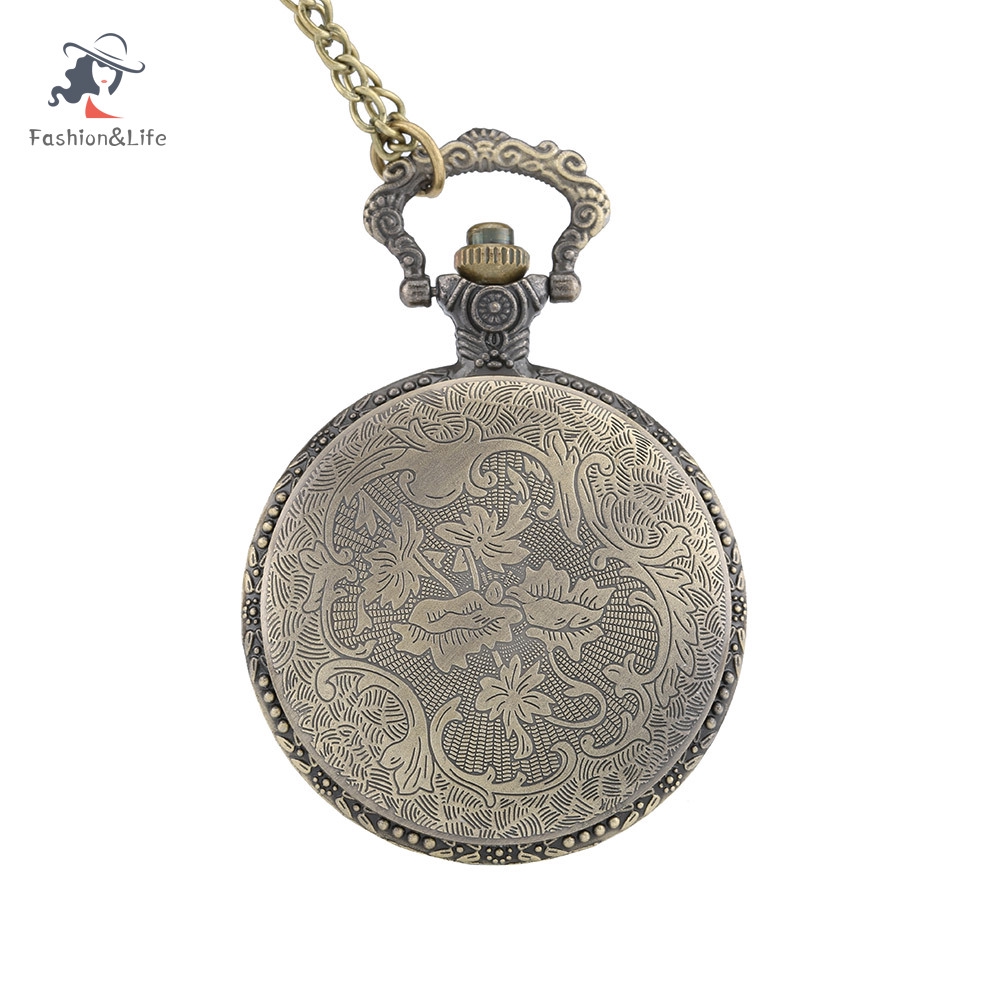 Đồng Hồ Quả Quýt Chạm Khắc Hình Sói Phong Cách Cá Tính