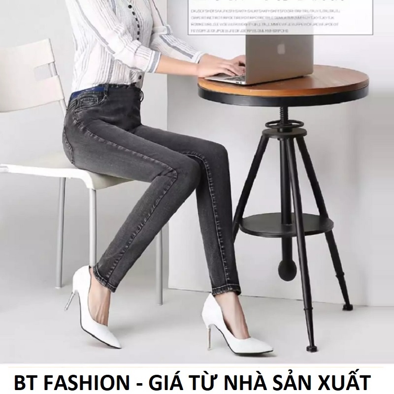 [HÌNH THẬT] Quần Bò Nữ Kaki Thun Giả Jean Co Dãn Mạnh, Mặc Thoải Mái - BT Fashion (WASH 02)