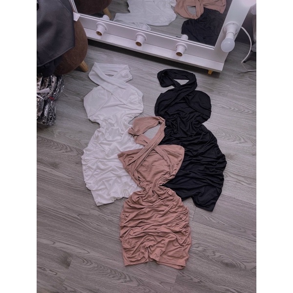 ĐẦM LỤA CỔ CHÉO SIÊU SANG CHẢNH