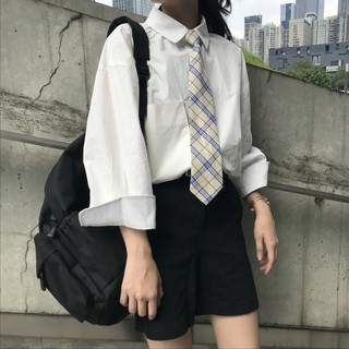 [SẴN]ÁO SƠ MI TRẮNG OVERSIZE + CAVAT
