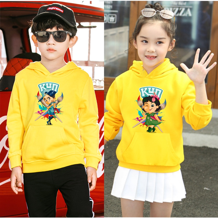 Áo Hoodie Gia đình Kun màu vàng cực đẹp cho bé trai bé gái