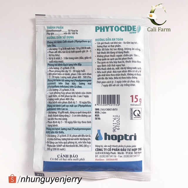 Thuốc trừ bệnh PHYTOCIDE 50WP 15g