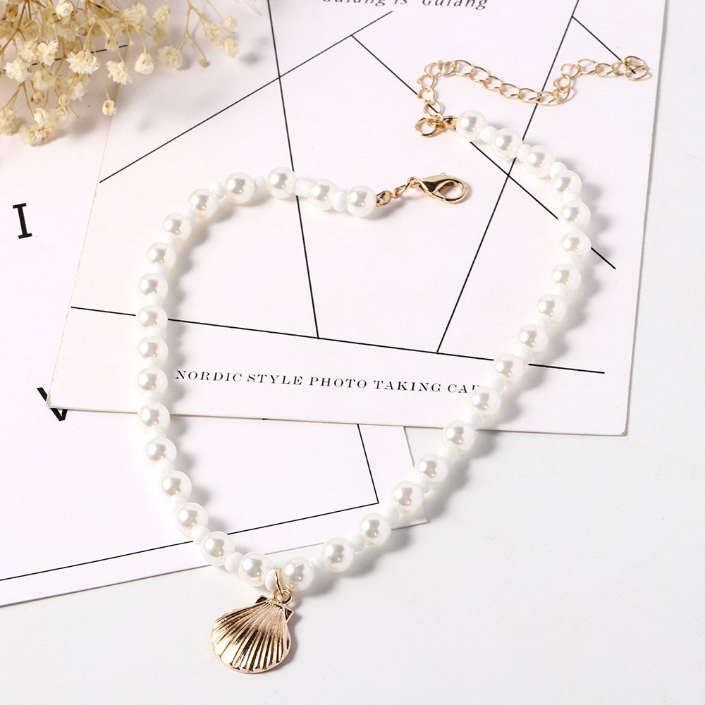 Dây chuyền kim loại đính hạt ngọc trai giả sang trọng cho cô dâu