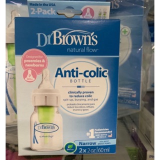 Set 2 Bình sữa Dr Brown's Option cổ thường chống sặc 60ml.
