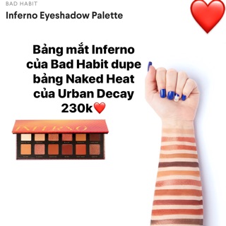 [Shop Hush] Bảng phấn mắt Inferno của Bad Habit dupe Urban Decay Naked Heat