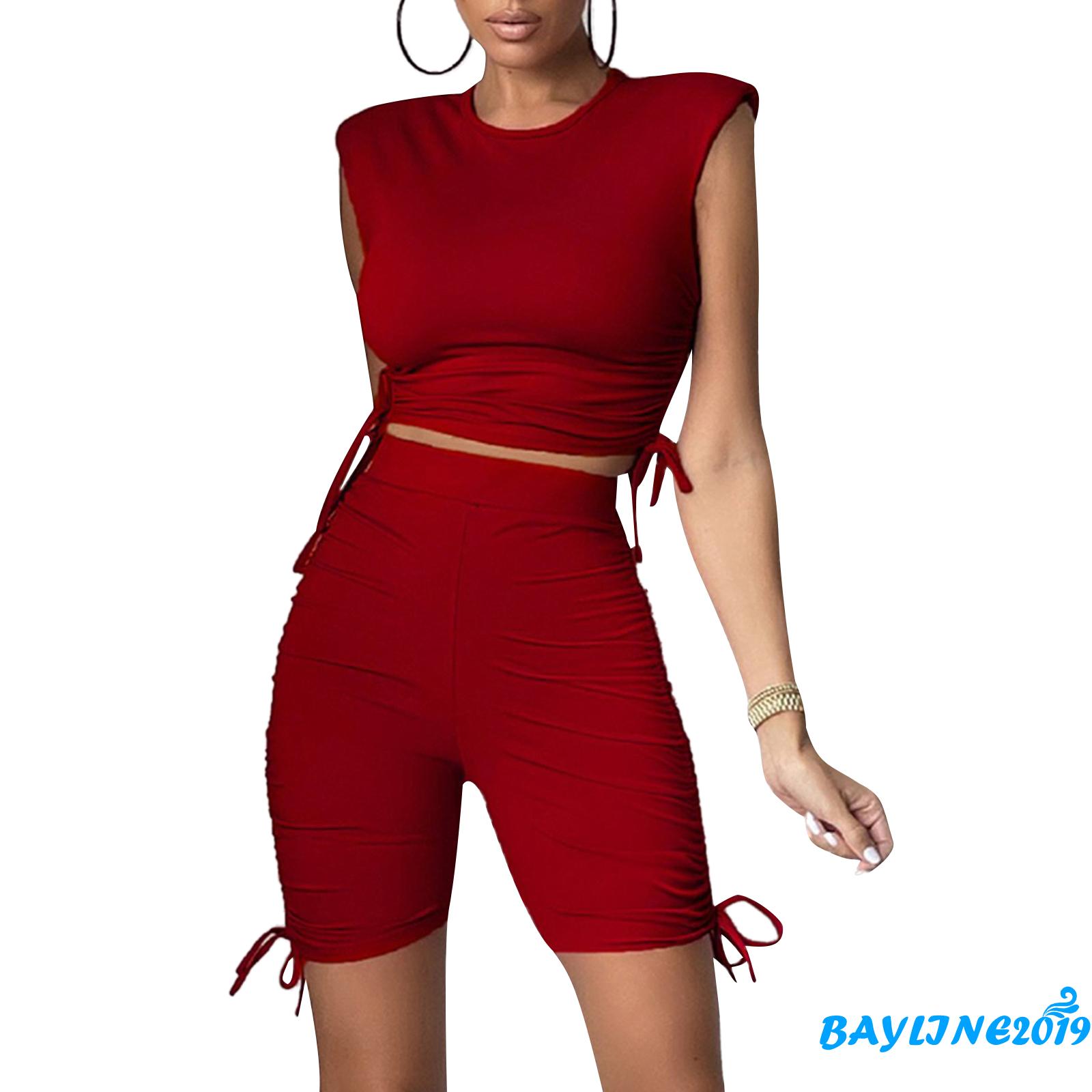 Áo Lửng Không Tay Và Quần Ngắn Thời Trang Quyến Rũ Cho Nữ | BigBuy360 - bigbuy360.vn