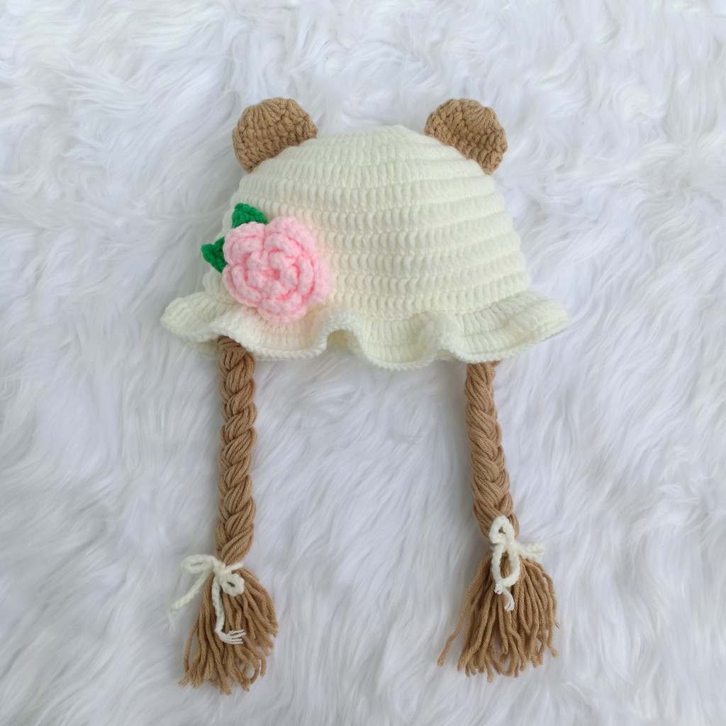 Nón Có Tóc Giả Cho Bé