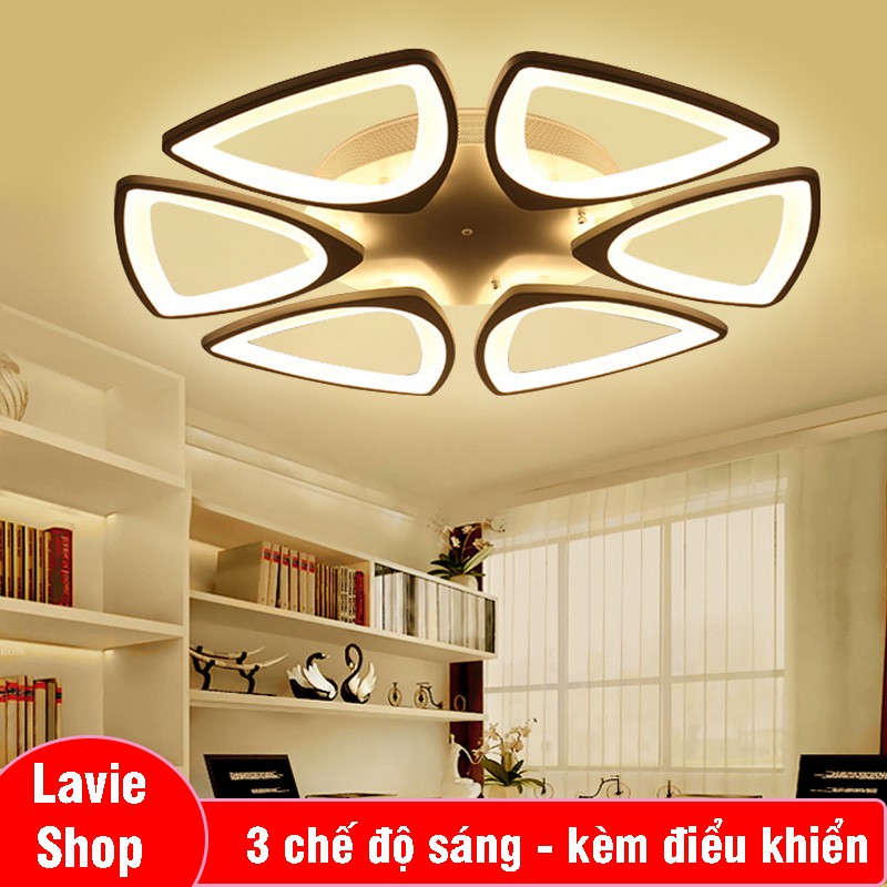 Đèn Ốp Trần - Đèn Áp Trần Trang Trí Phòng Phòng Khách, Phòng Ngủ, Phòng Ăn 3 Chế Độ Sáng Có Điều Khiển Từ Xa HB88
