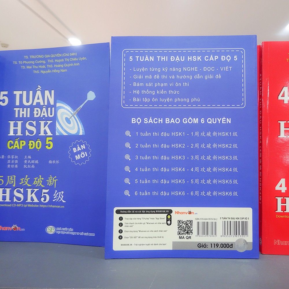 Sách 5 Tuần Thi Đậu HSK5 Cấp Độ 5 Sách luyện thi tiếng Hoa độc quyền Nhân Văn