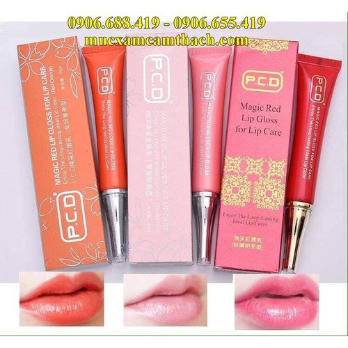 - ( 3 tip dữơng kích màu Môi PCD ĐỎ-CAM-HỒNG 20ml