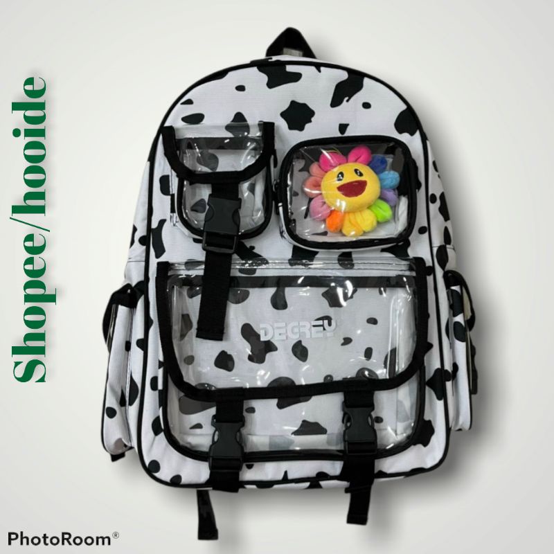 Balo Degrey bò sữa Backpack chuẩn 1-1 thời trang nam nữ họa tiết