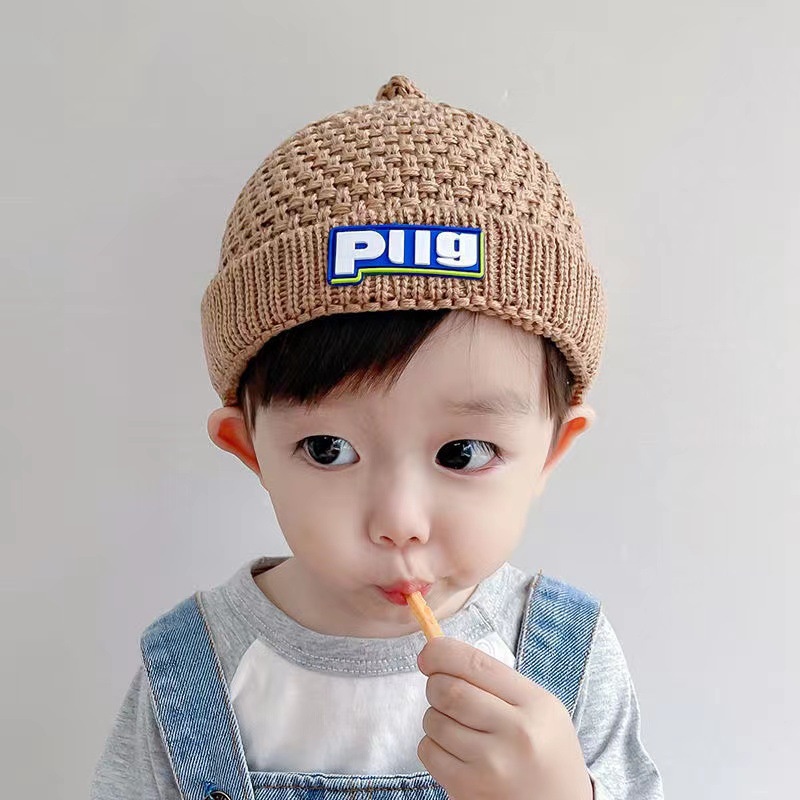 Mũ Len Beanie Mềm Mại Màu Trơn Kiểu Hàn Quốc Thời Trang Thu Đông Cho Bé 0-3 Tuổi