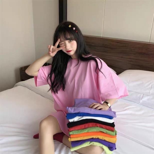 [FREESHIP] Áo Thun Trơn 💖 Tay Lỡ Form Rộng Unisex Nam Nữ 💖 Phong Cách Ulzzang Hàn Quốc Trơn Màu - Hannah Shop 💕