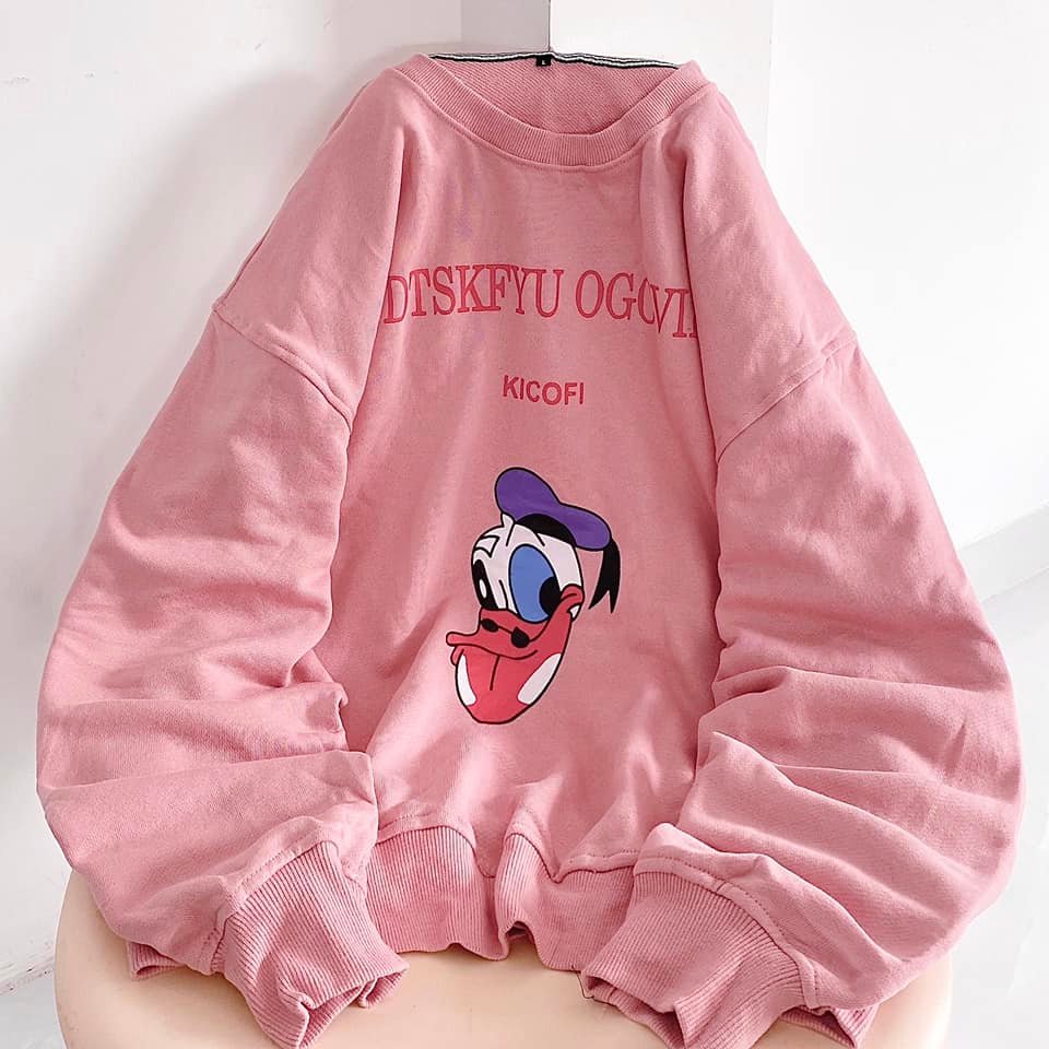 Áo Sweater KICOF Màu Hồng Unisex Nam Nữ Form Rộng Phong Cách Ulzzang Vải Mềm Mịn - Suti House