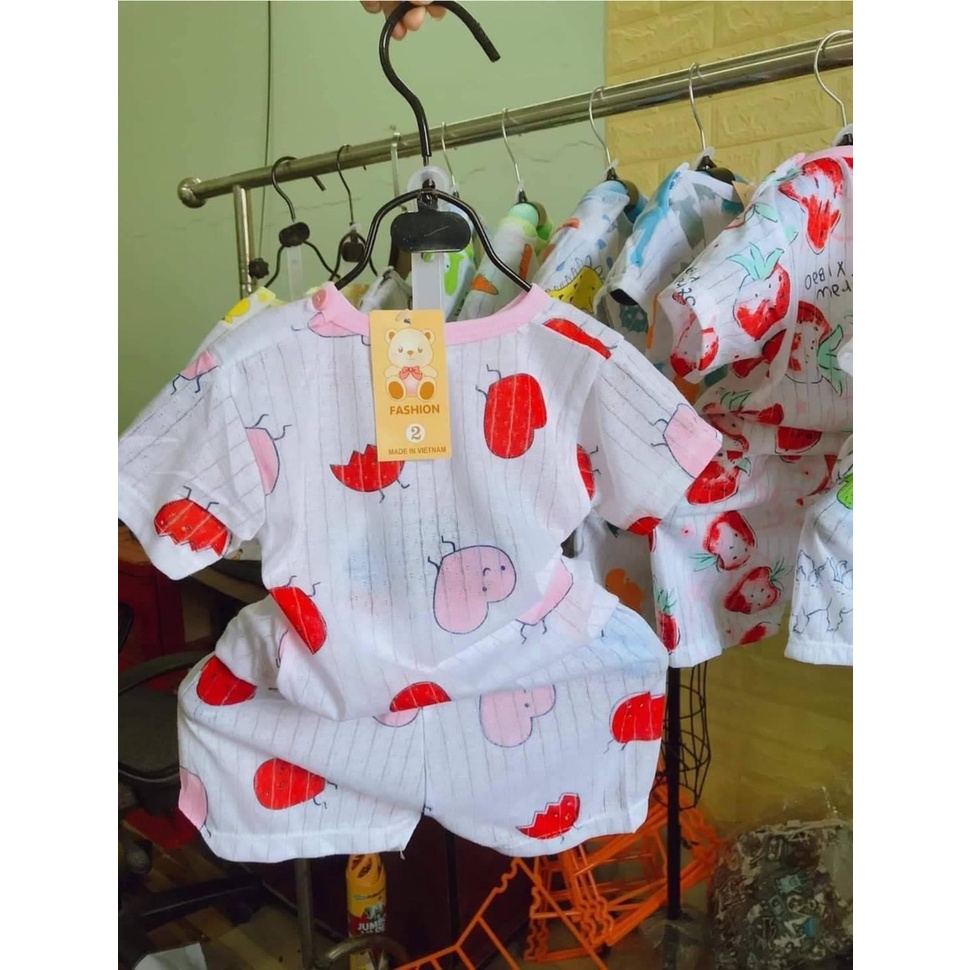 Bộ cotton giấy cộc tay, ngắn tay cho bé trai, bé gái hàng loại 1.