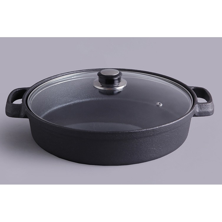 Nồi gang đáy bằng Cooking CO001 size 22cm đến 35cm