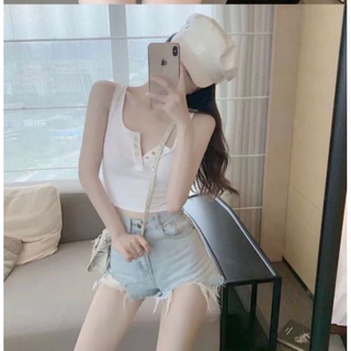 ÁO DÂY CROPTOP NÚT BẤM SIÊU XINH