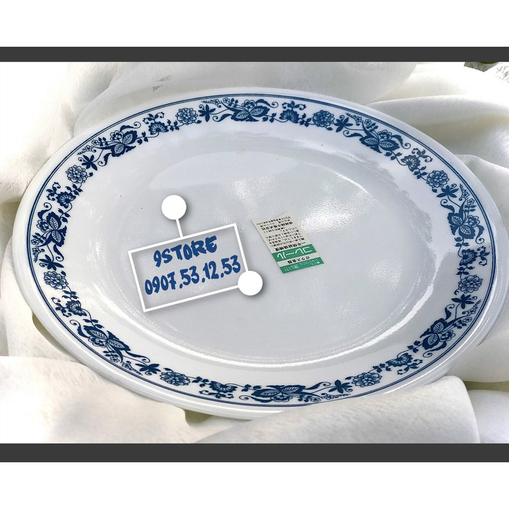 Dòng Corelle thượng hạng - Tô bát đĩa gốm thủy tinh Mỹ Corelle Vintage Old Town Blue