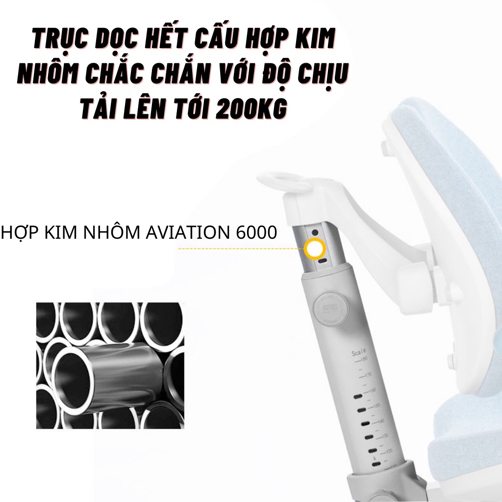 Ghế chống gù C9, chống cận tăng chỉnh chiều cao cho học sinh, ghế ngồi học cho bé Delux giúp con có tư thế ngồi chuẩn