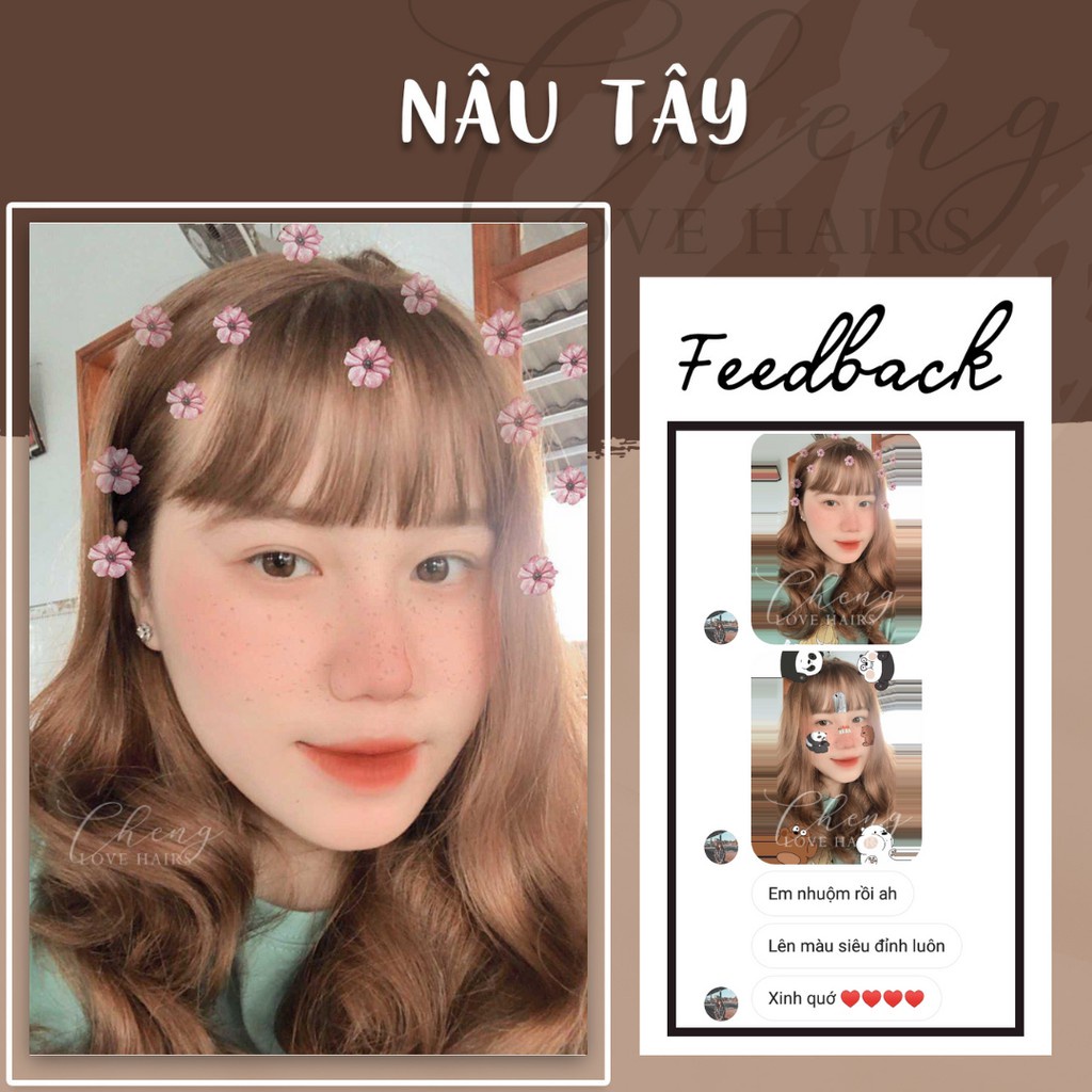 Thuốc nhuộm tóc NÂU TÂY không tẩy tặng oxi trợ nhuộm | Chenglovehair, Chenglovehairs